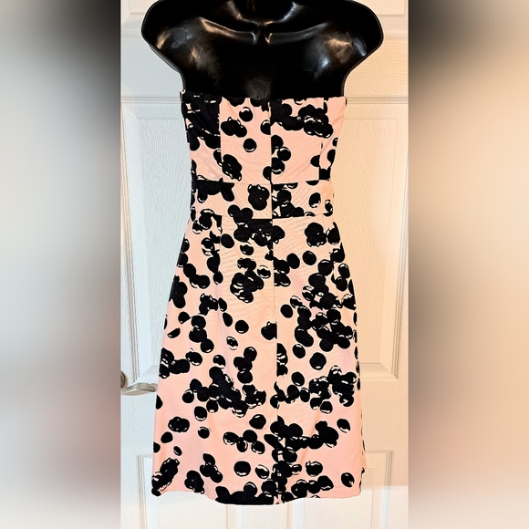 The Limited Pale Pink with Black Bubbles Strapless Dress - Picture 4 of 8